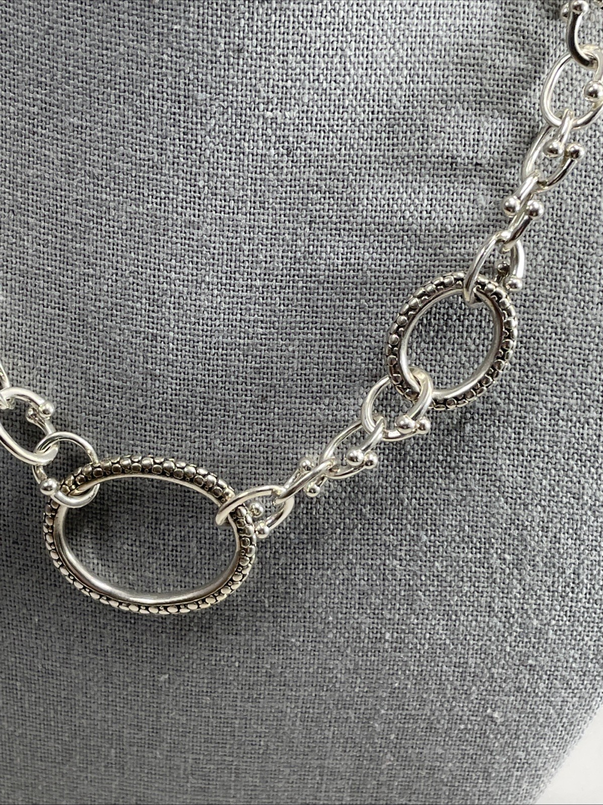 925 Sterling Silver Michael Dawkins Pebble Oval Link Chain Necklace 16″ 60 grams