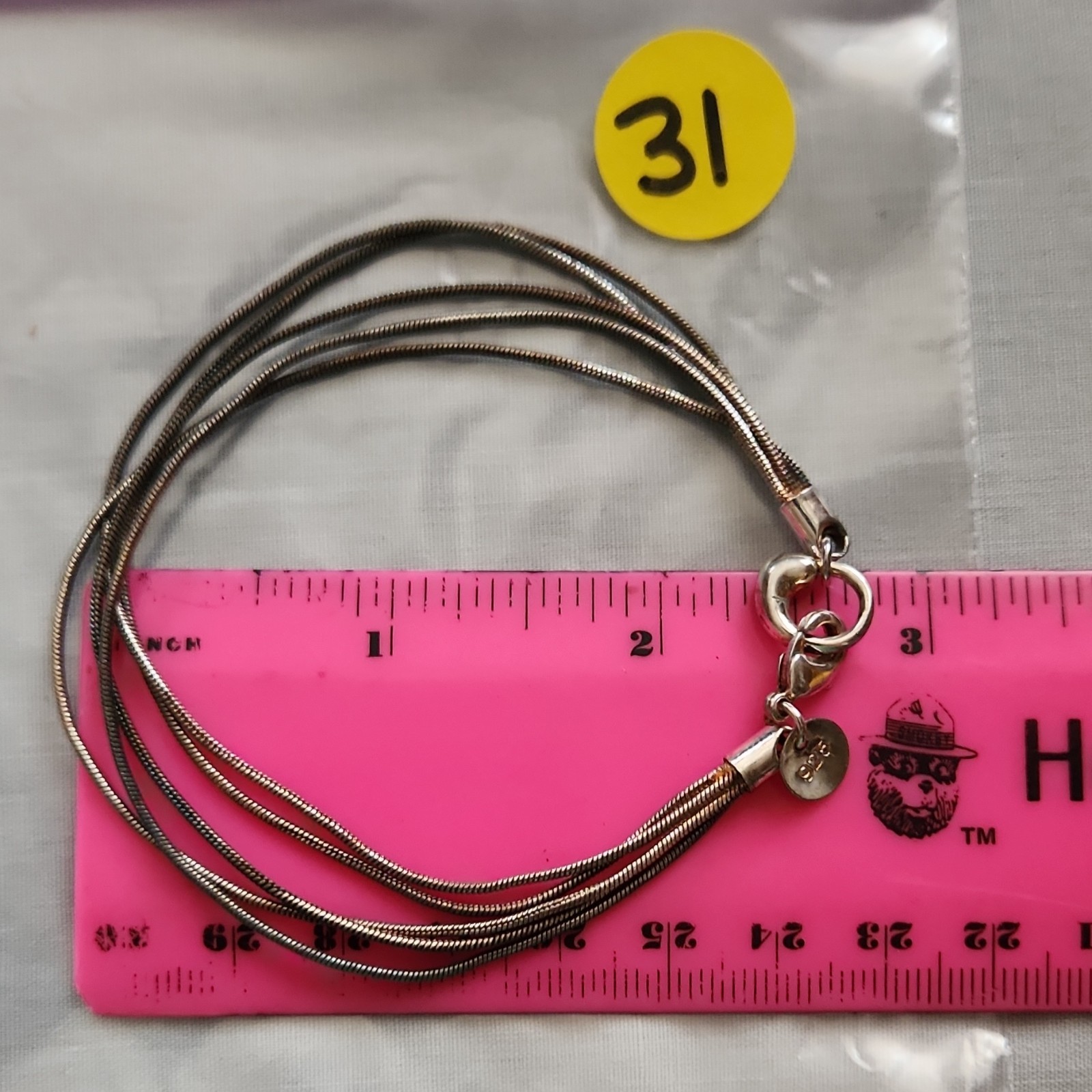 925 Sterling Silver Multi-Strand Snake Chain Bracelet Lobster Clasp