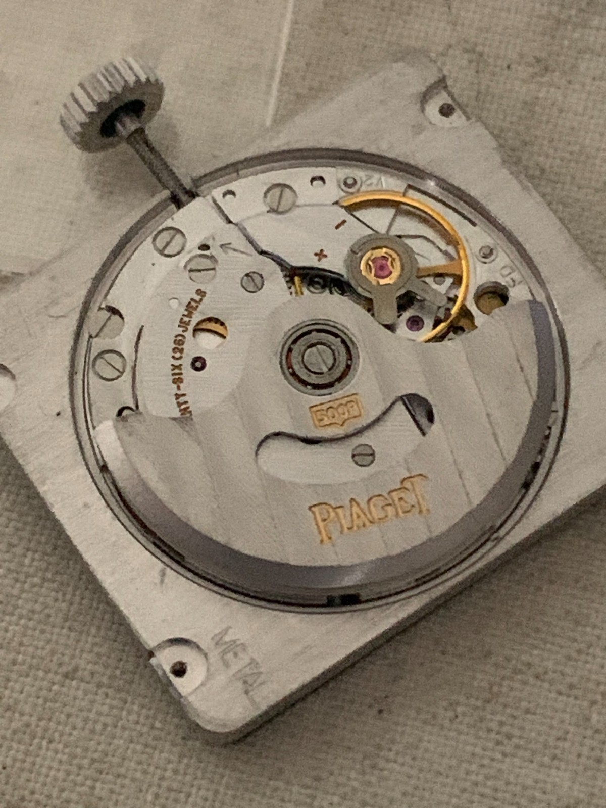 Piaget 500p Automatic Movement Original Working Glass Crown Movement