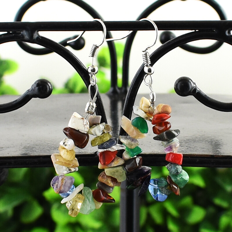 Handmade 40 Cts Earth Mined Mix Gem Beads Womens Earrings Jewelry JK 37E319