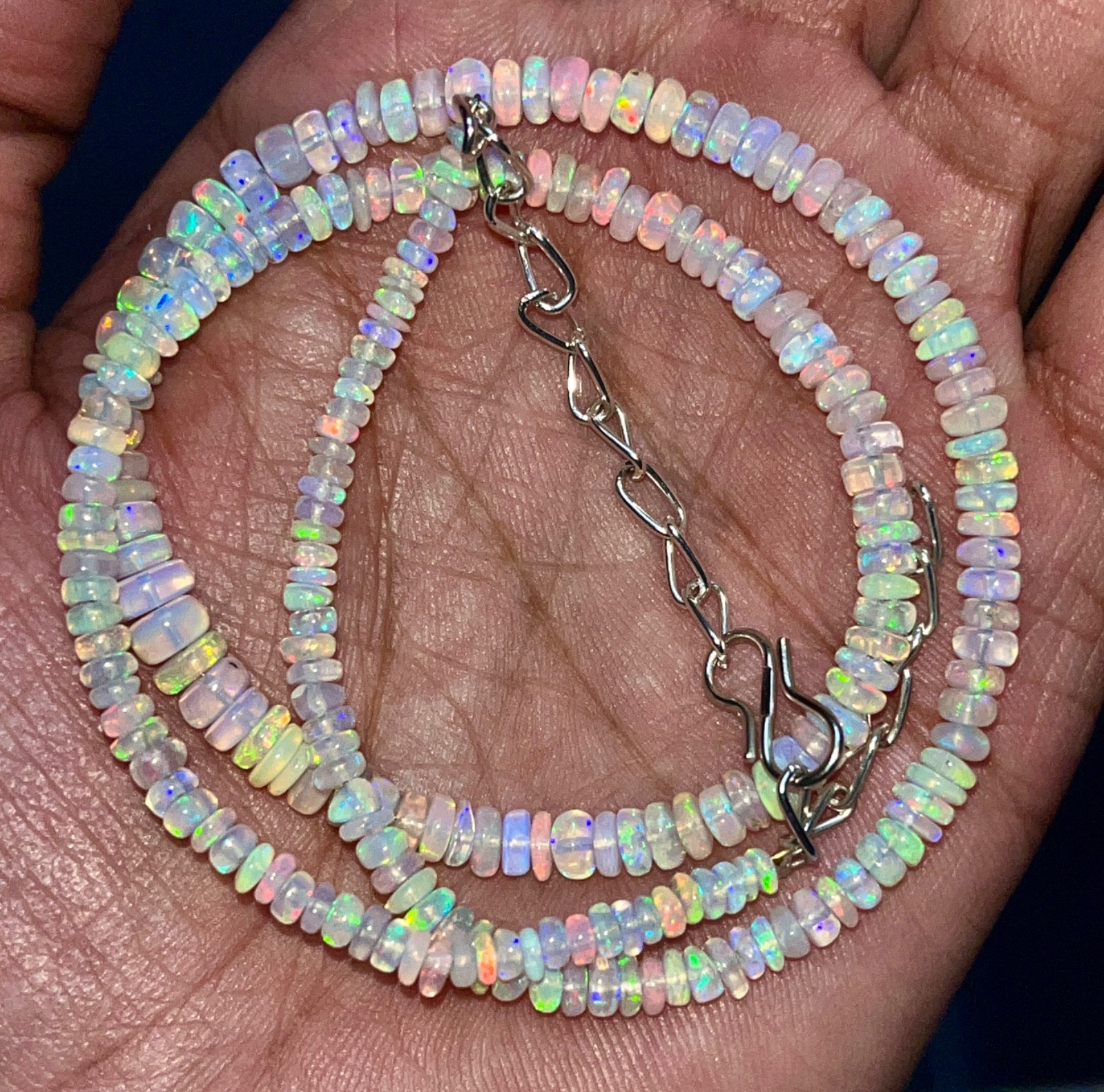 16 Inch Natural Ethiopian Opal Beads Necklace 3 to 5 mm Fire Opal Loose Gemstone