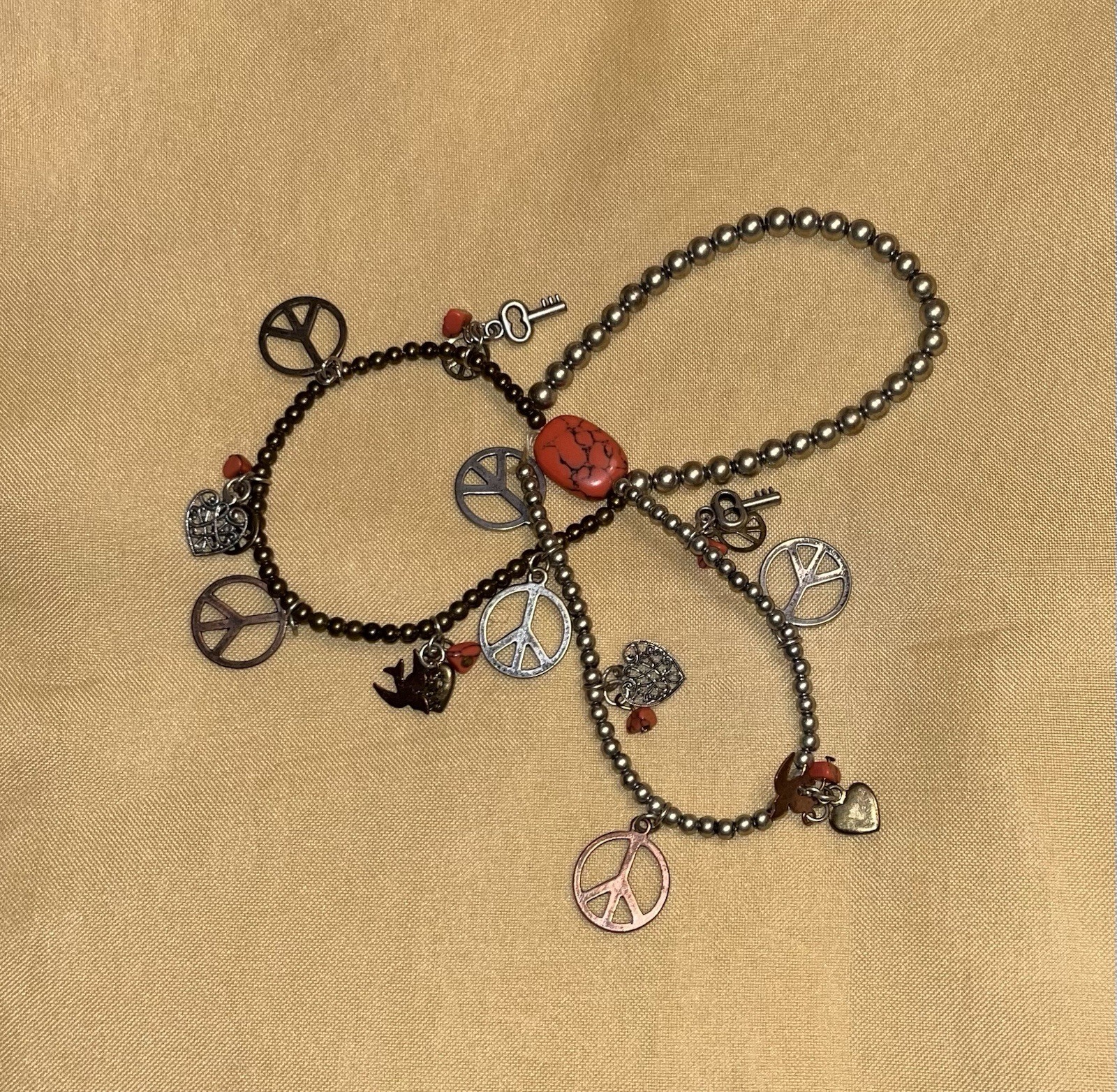 Vintage Bohemian multi-strand Charm Bracelet by Lucky Brand Silver-tone