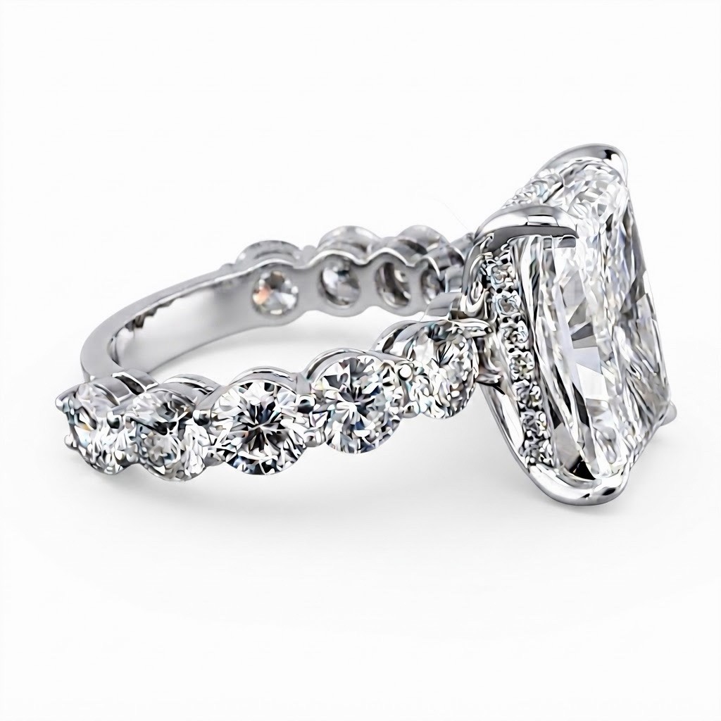 4.06ct Radiant Cut Lab Grown Diamond Engagement Ring