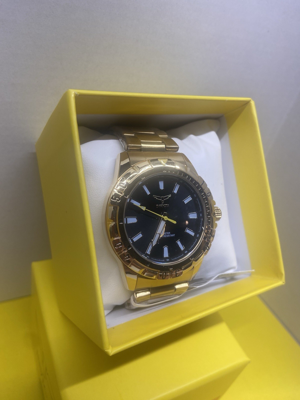 Invicta Specialty I Men’s Quartz Watch 42mm Black Dial Gold Steel Bracelet 30m
