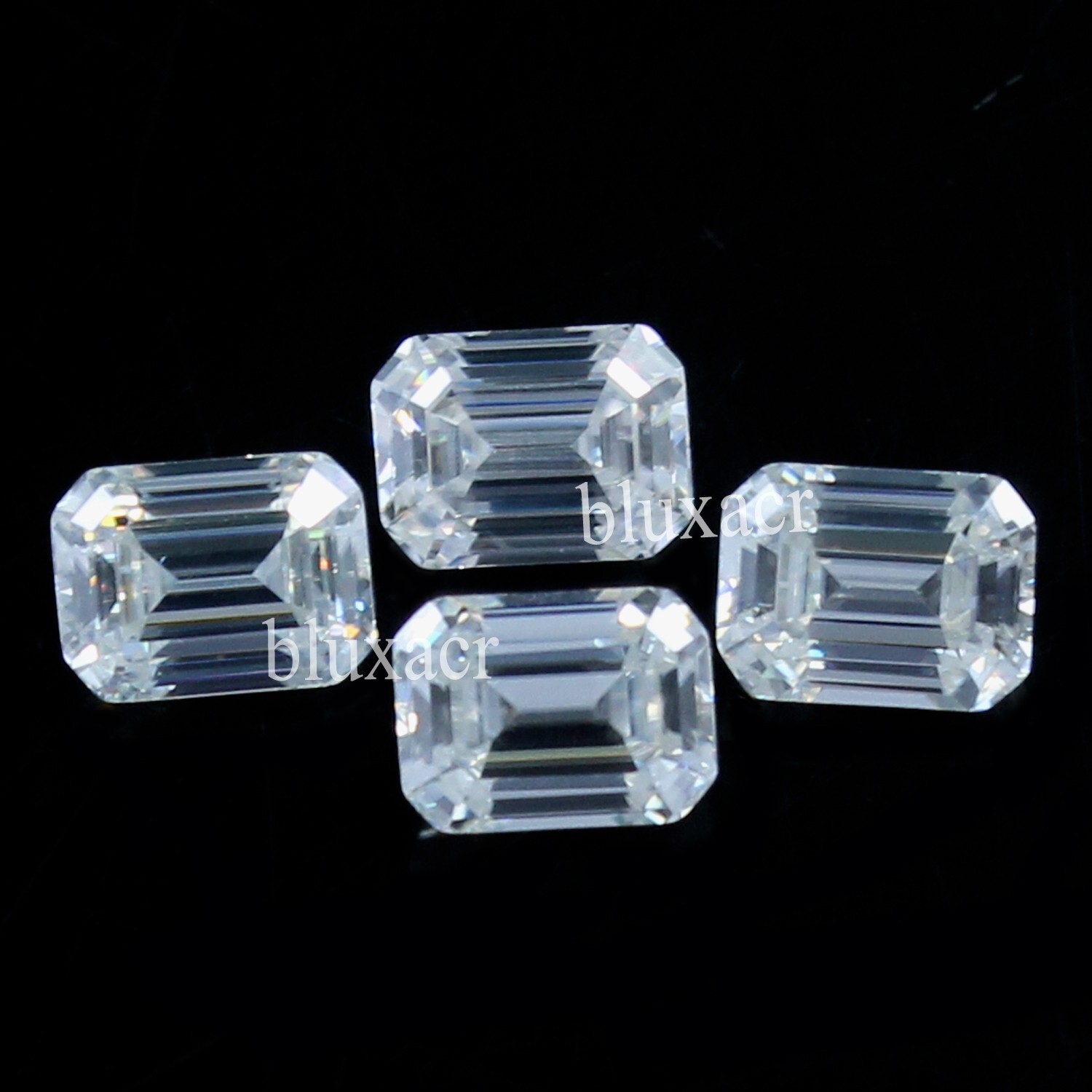 Natural D Color VVS1 Excellant Cut 4.5×3.5 MM Emerald White Diamond 4 Pcs Lot