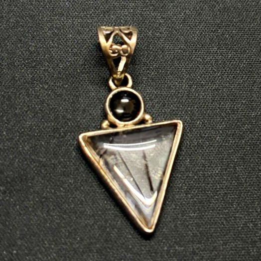 Silver Metal Triangle Pendant Charm, Bezel Setting, No Stone