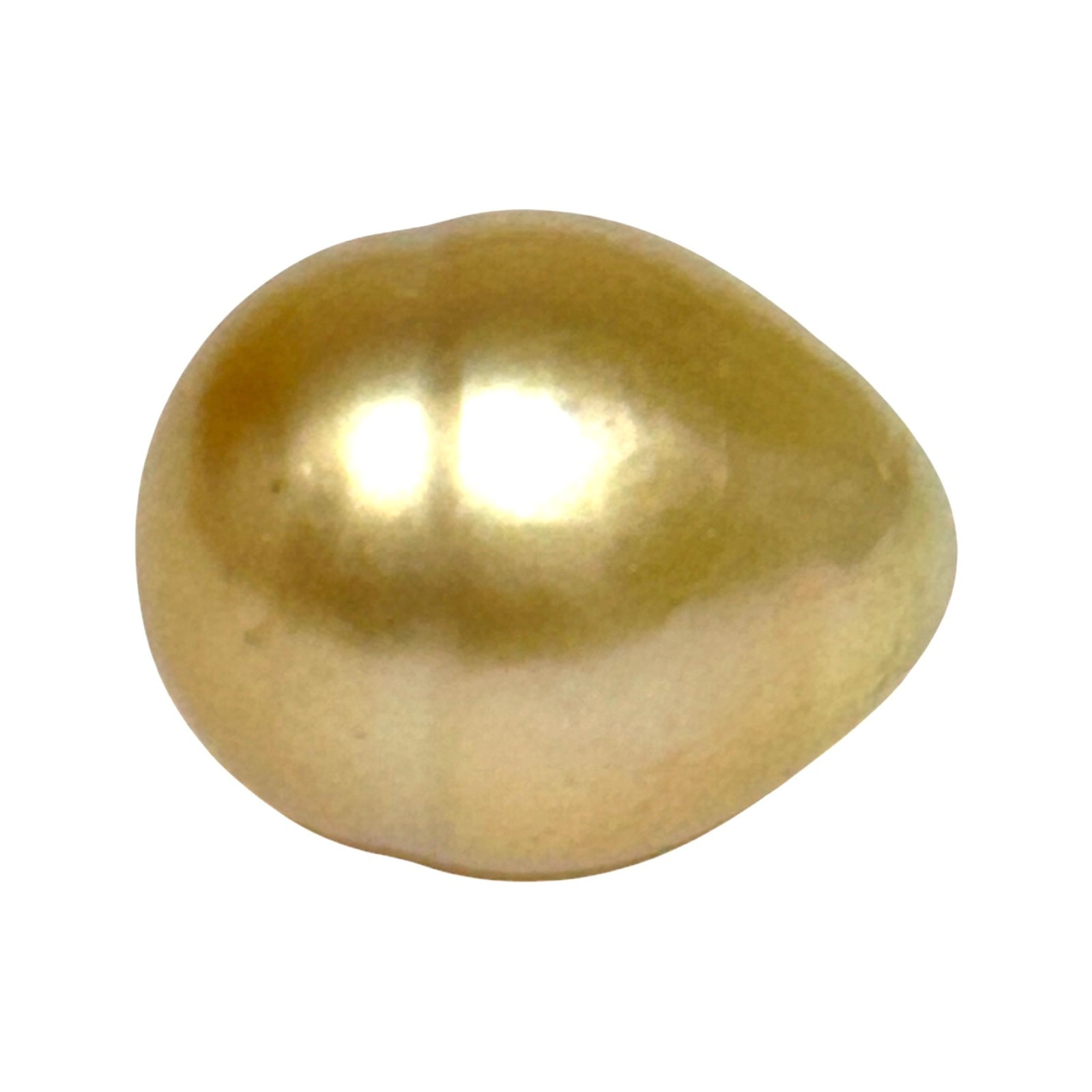 Oval 13.7 x 16.6mm 21.2 Carats Philippines South Sea Pearl Rich Gold Huge Loose