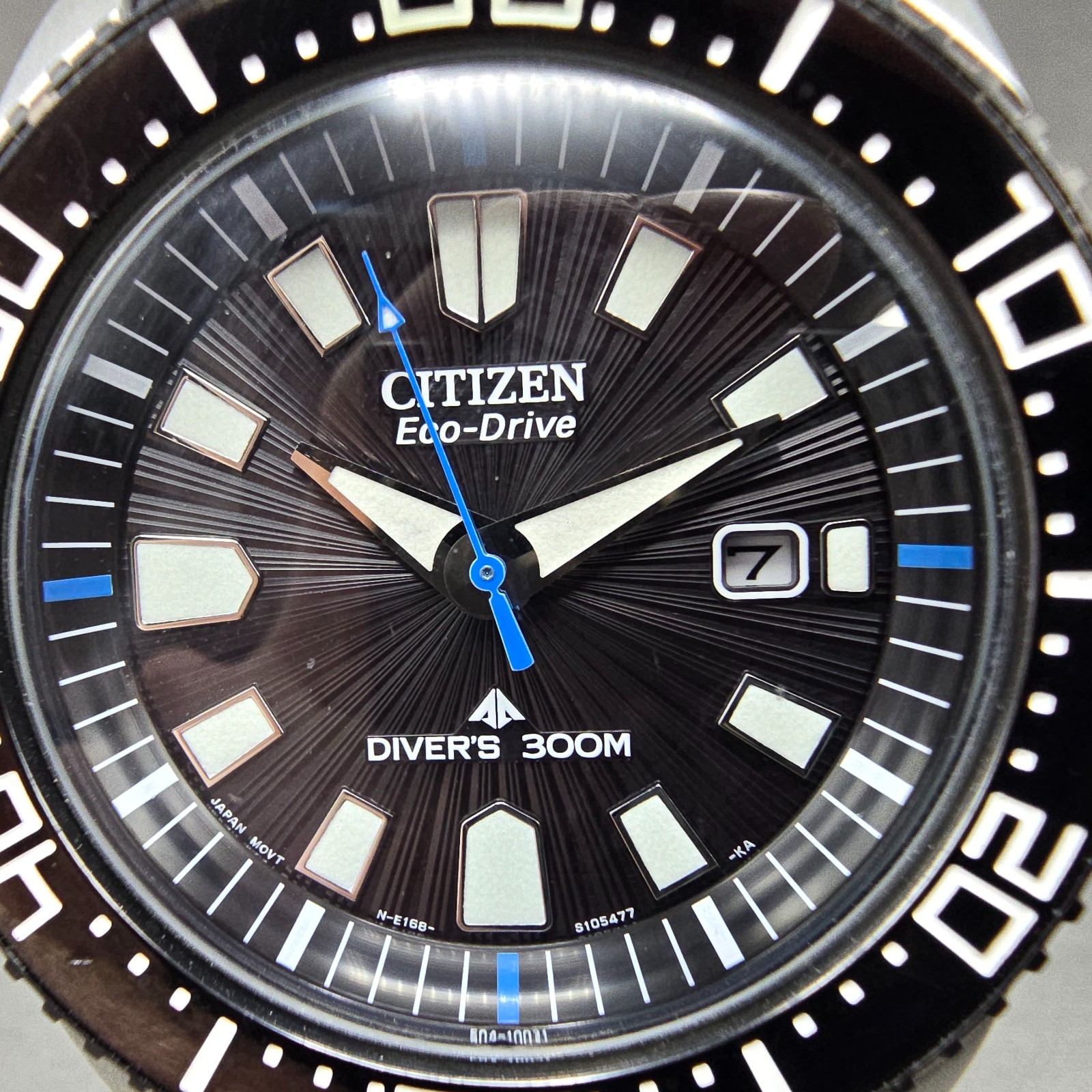 Citizen Eco-Drive Promaster Dive Watch Men 47mm Black Dial Steel Date Runs