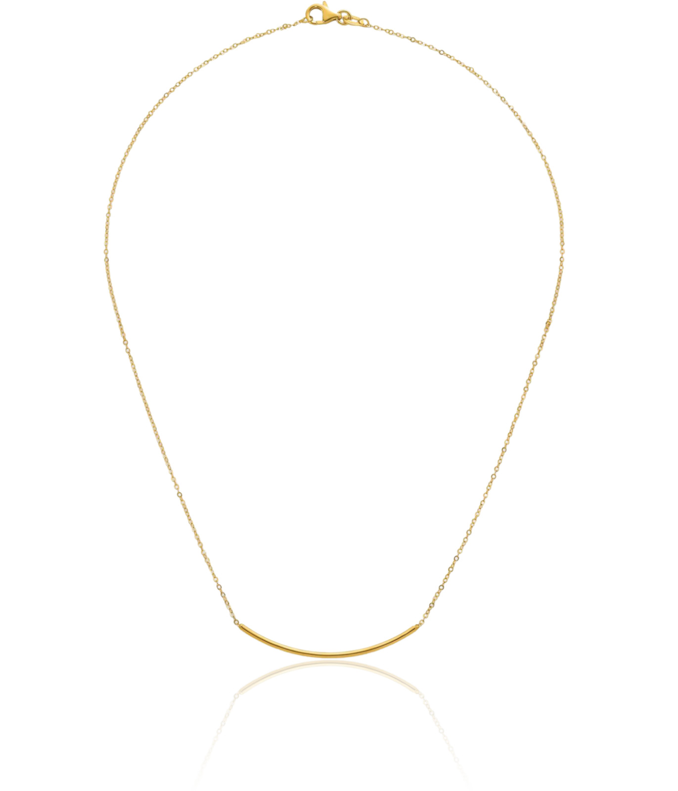 14K Solid Yellow Gold Small Bar Pendant Necklace 16mm 5/8 inch Polished