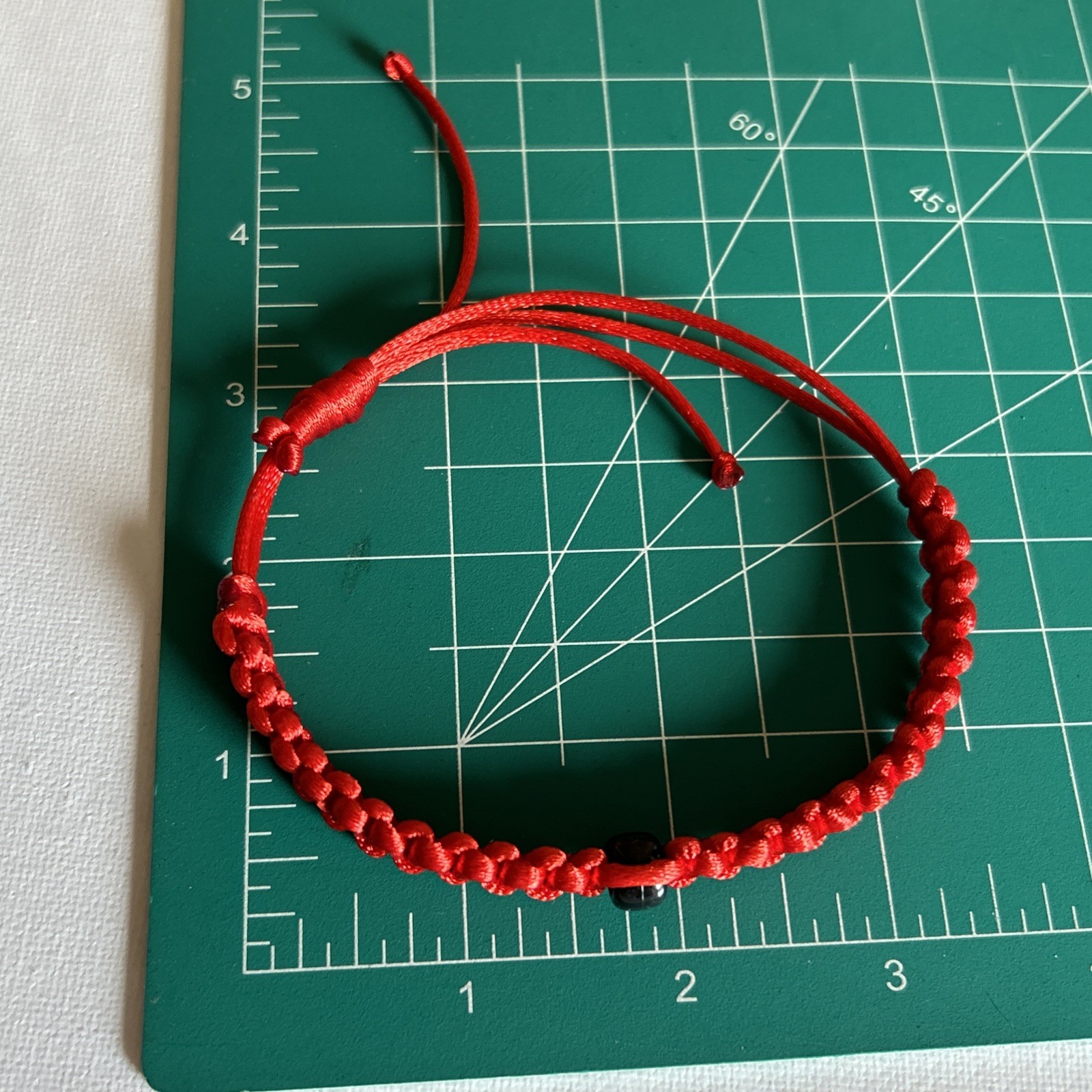 ALBANIA Handmade Bracelet – RED & BLACK – Satin Nylon Rattail Cord HANDMADE