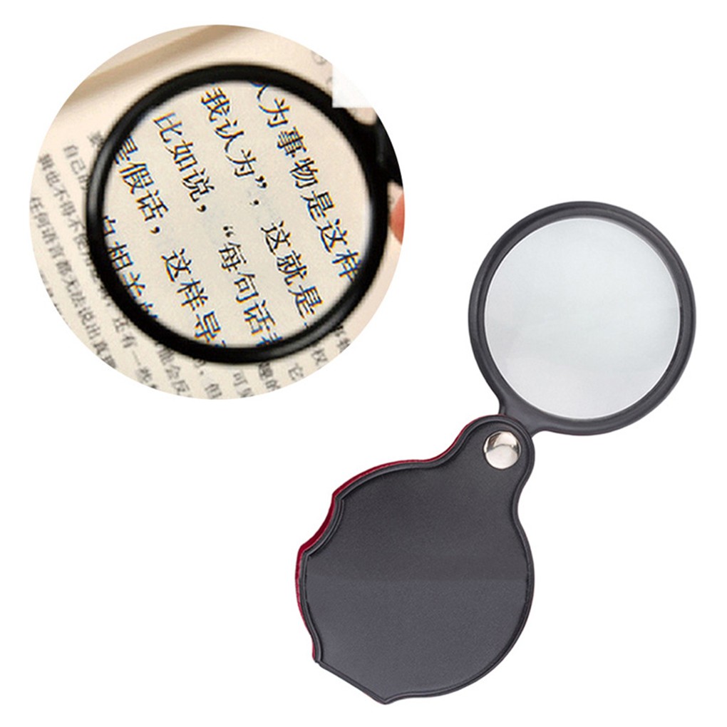Plastic+Metal+Glass 10X Pocket Folding Magnifier Loupe Optical Magnifying Glass