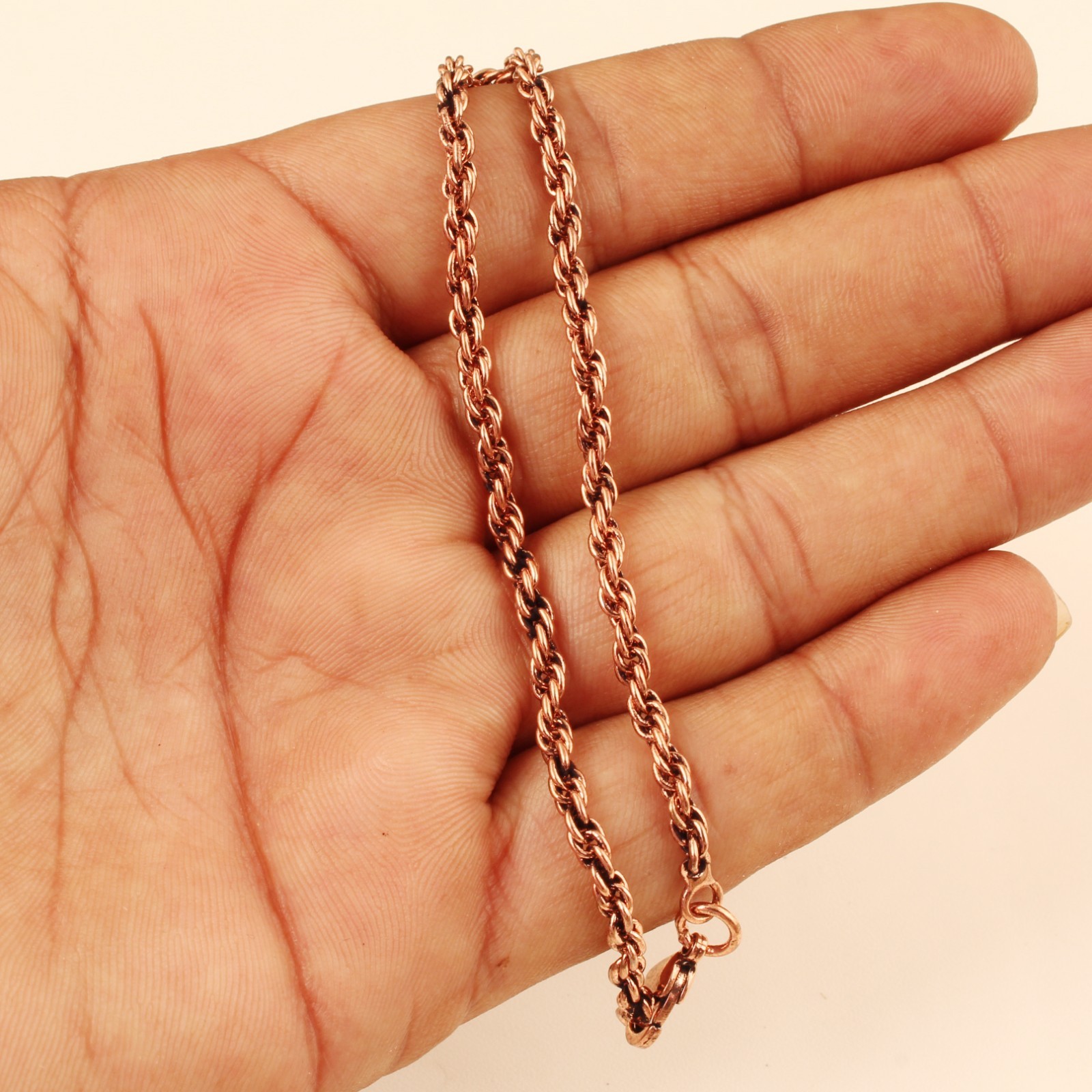 Pure Copper Rope Chain Anklet for Women, Handmade Copper Anklet