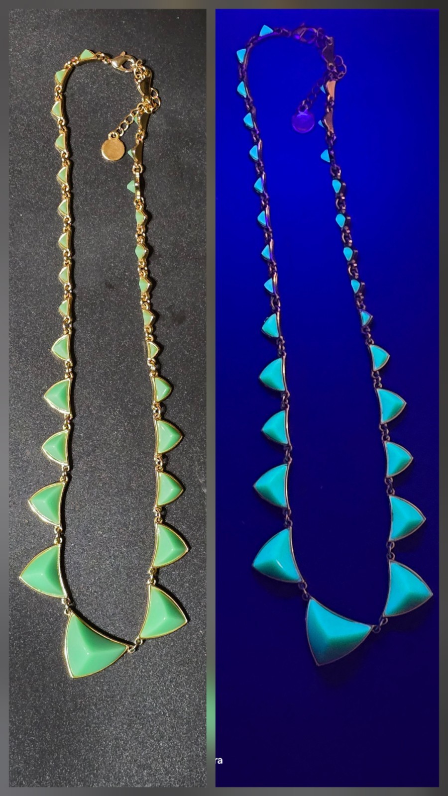 2009 House of Harlow 1960 Nicole Richie Pyramid Stations Necklace Mint Gold Glow