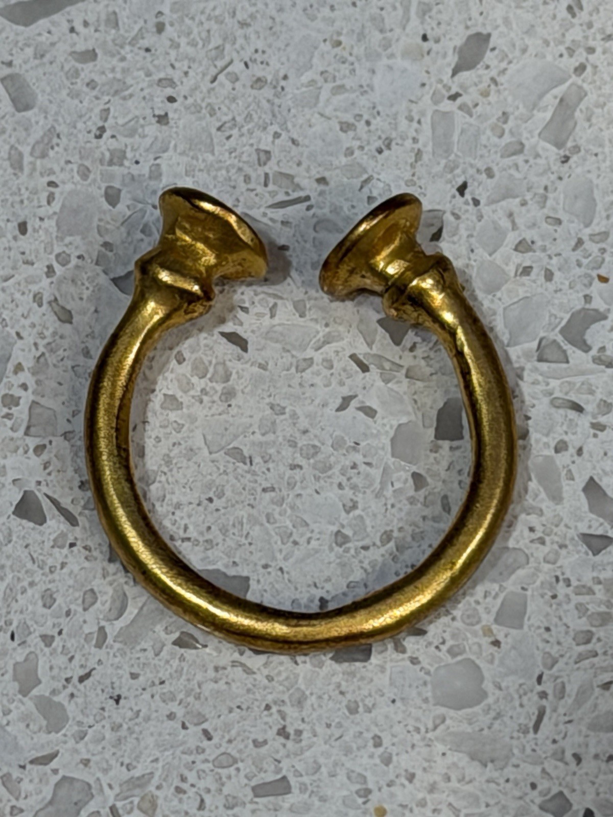 Minimalist Matte Gold Tone Open Cuff Size 7.25 (Slightly Adjustable)