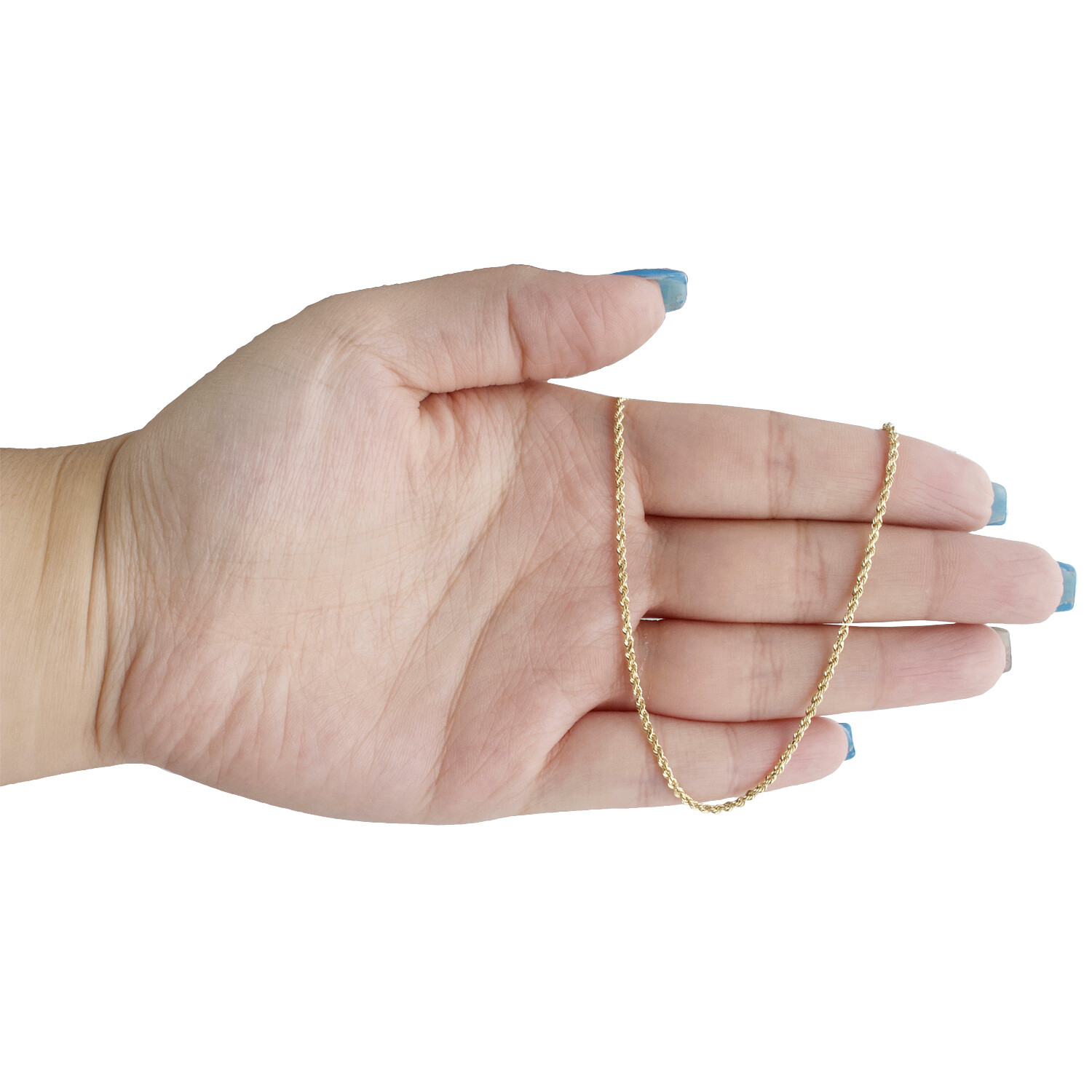 14K Yellow Gold 1.50mm Solid Diamond Cut Rope Chain Link Necklace 16 – 26 Inches