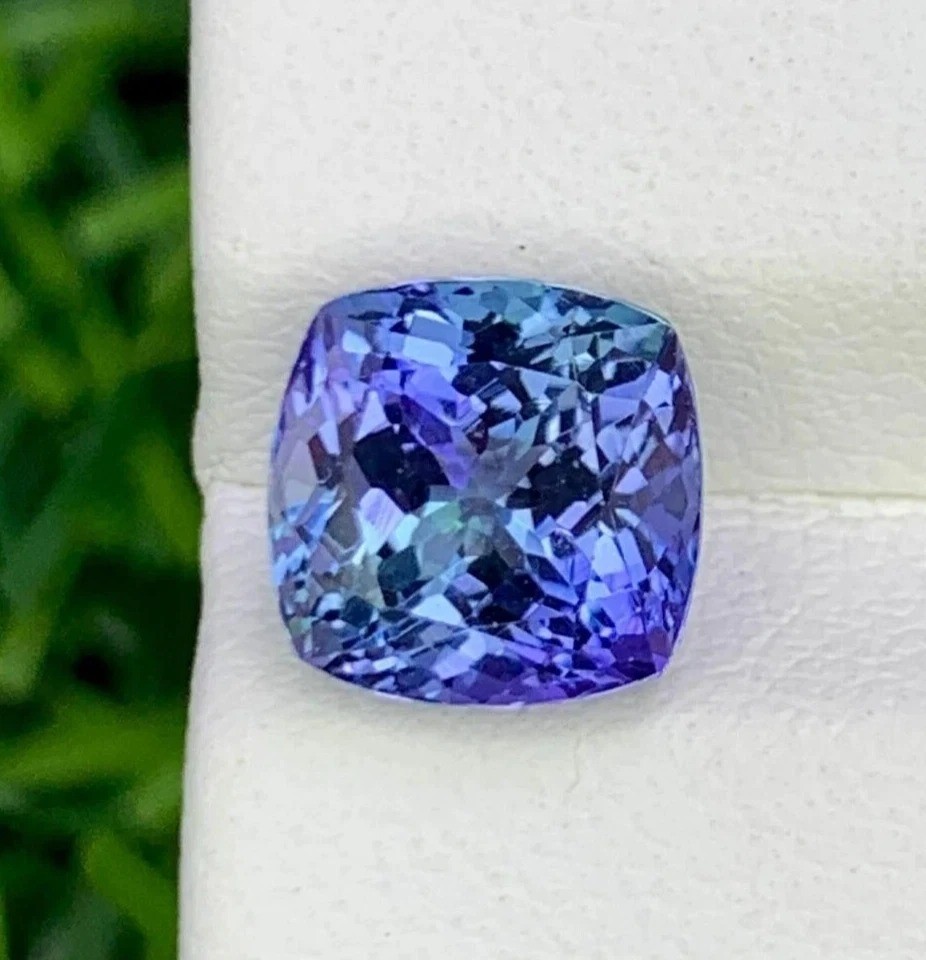 Extremely Rare Blue Tanzanite Cushion 8+ Ct Natural Certified Loose Gemstone