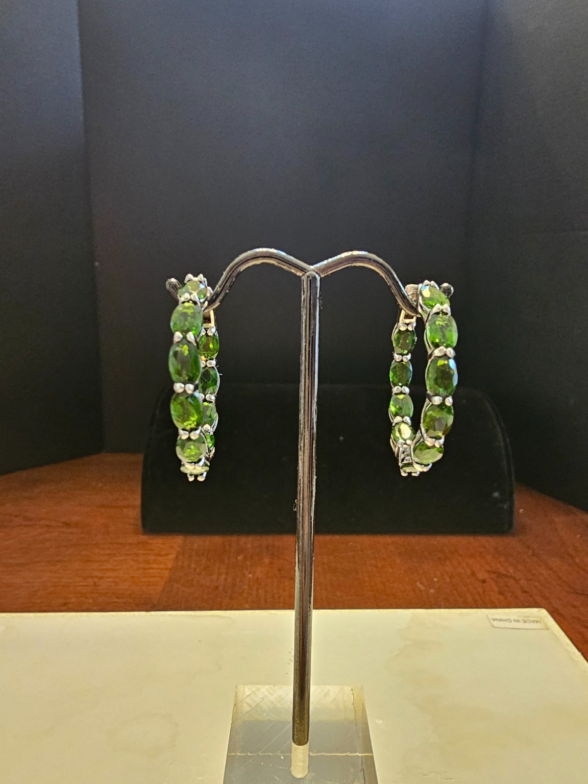 10.5 ctw Chrome Diopside Sterling Silver Inside Out Hoop Earrings