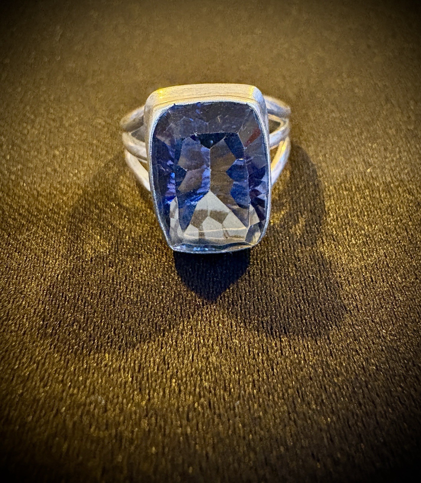 Sterling Silver Fantasy Cut Fluorite Gemstone Ring Size 6