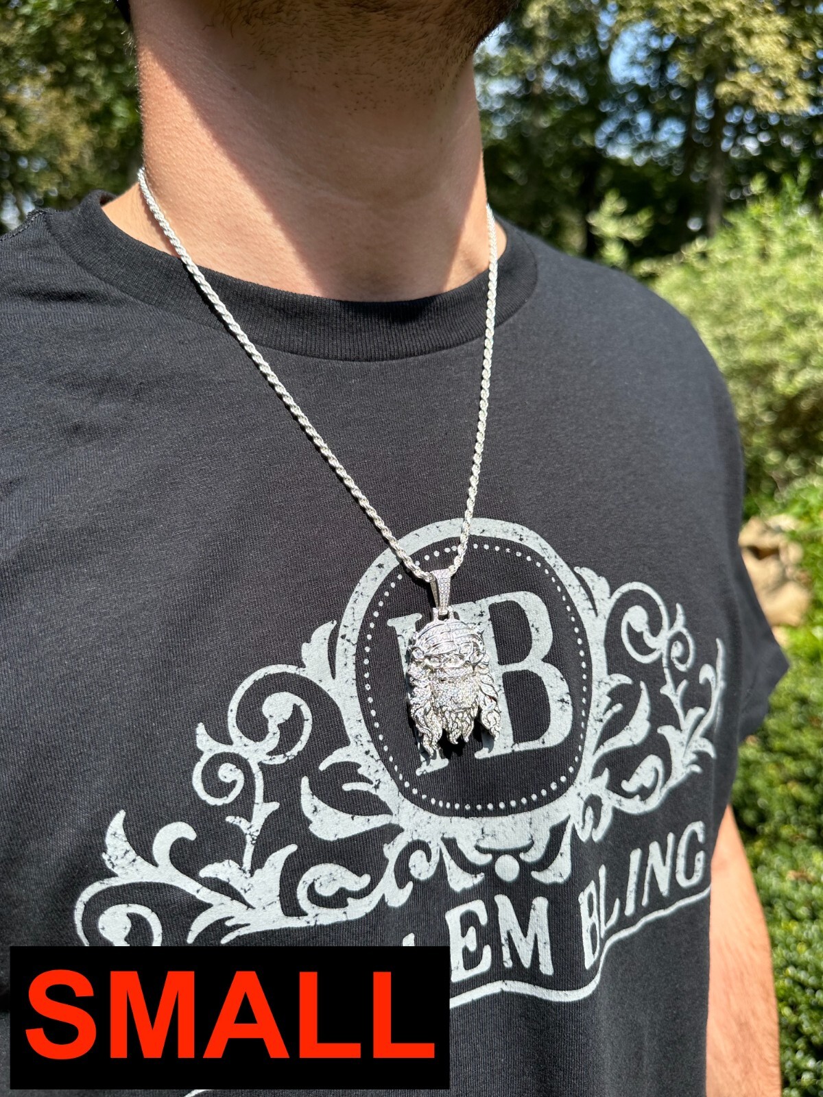 MOISSANITE Real 925 Sterling Silver Iced Hip Hop Jesus Piece Pendant Necklace