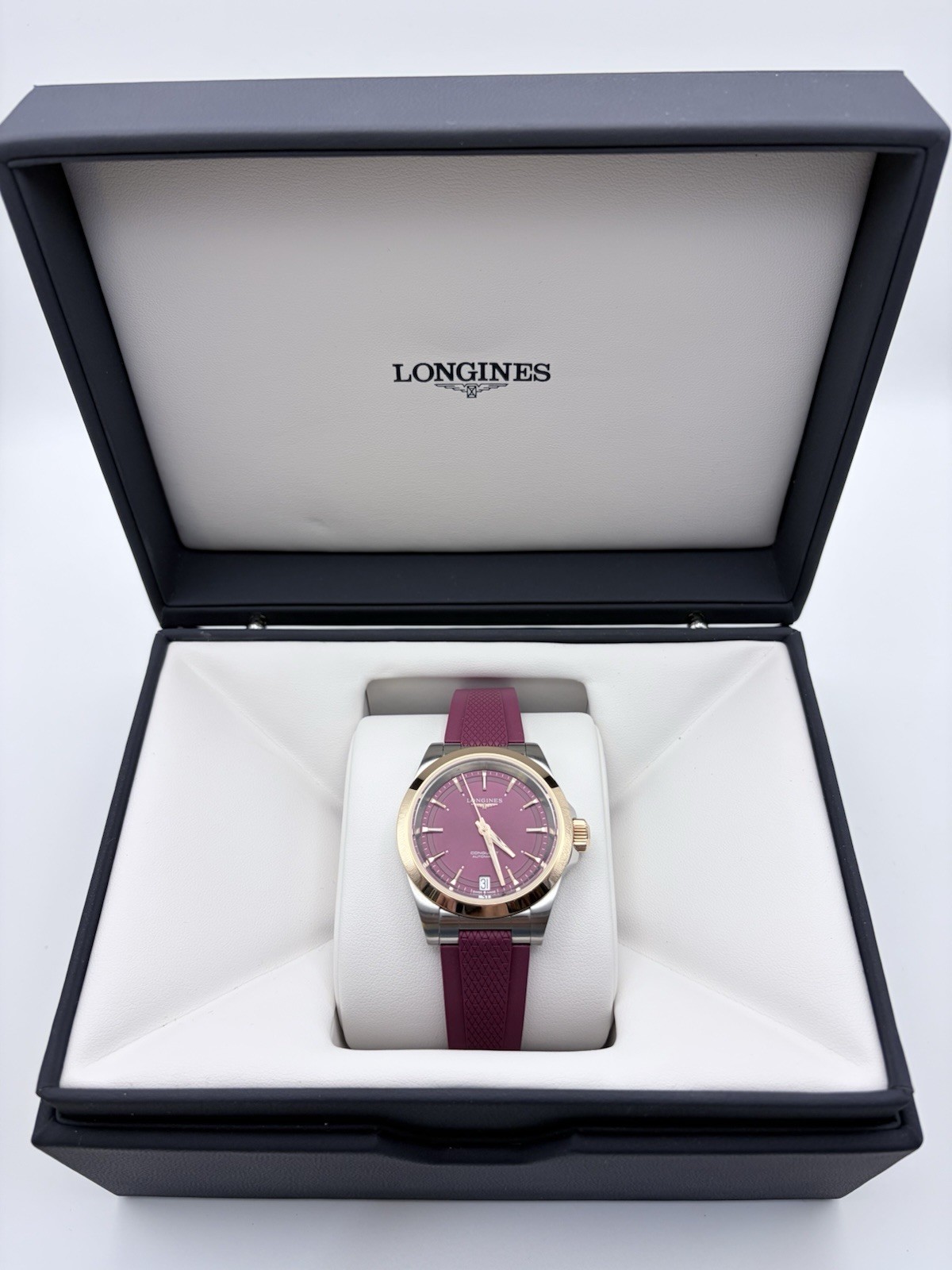 Longines Conquest Automatic Purple Dial Ladies Watch