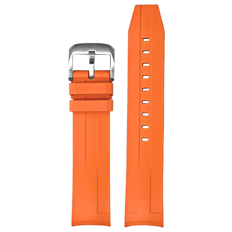 21mm Curved FKM Rubber Strap For Tissot Seastar T120 Soft Heat-Resistant Band