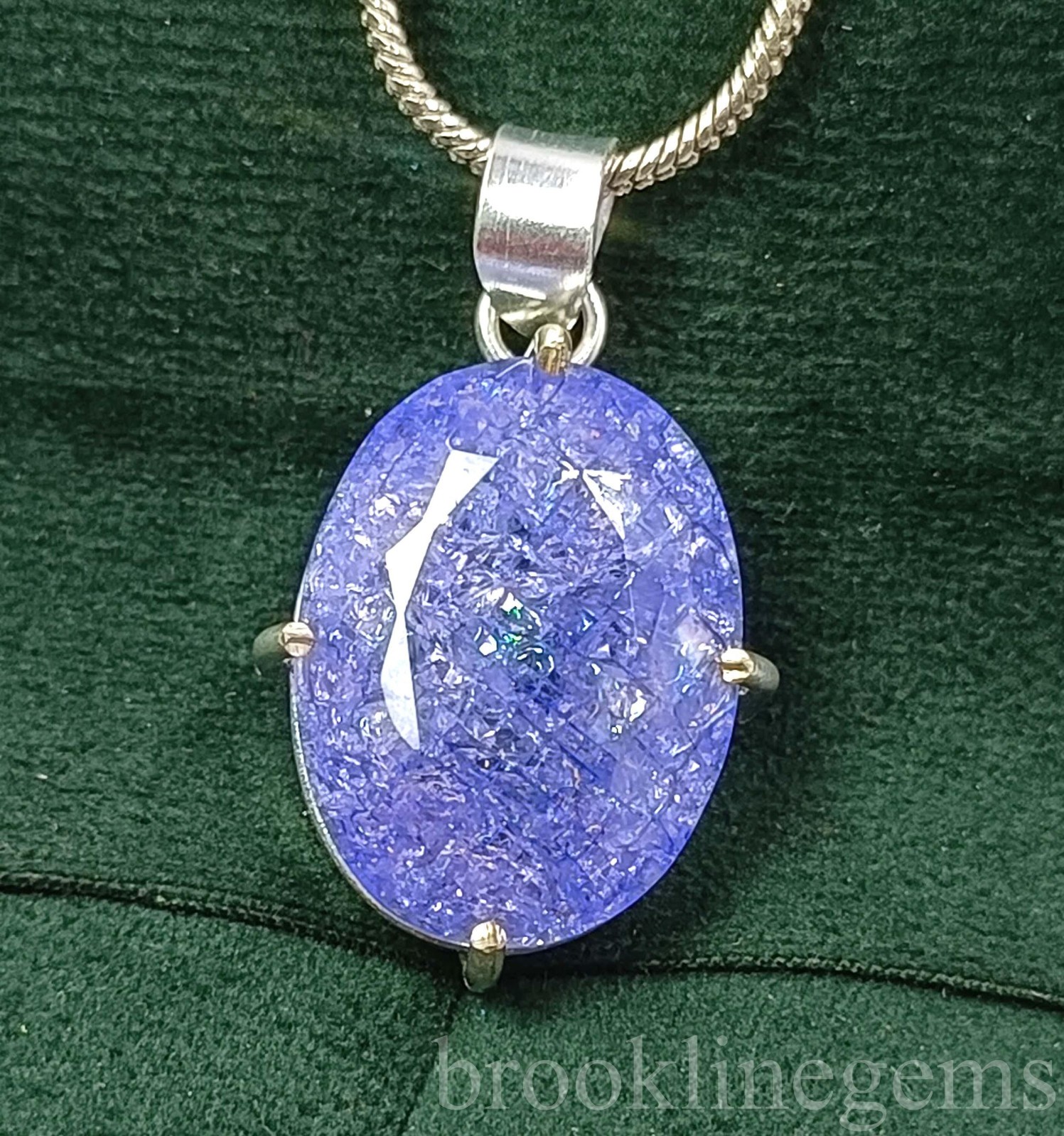 60.65 Carat Blue Tanzanite Pendant EGL Certified 925 Sterling Silver Chain “5NSC