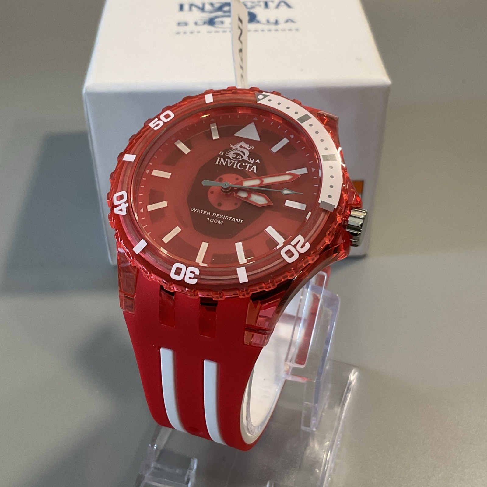 NEW Invicta Subaqua Men’s 44mm Singapore Quartz Red Dial 100m Watch 69450