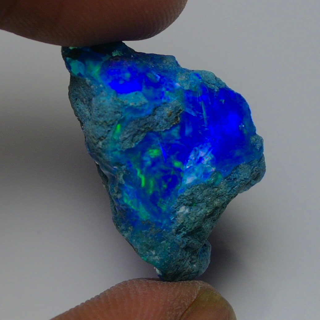 Blue Opal Rough 9.45 Carats, Smoked Ethiopian Welo Opal Rough, Fire Opal Rough