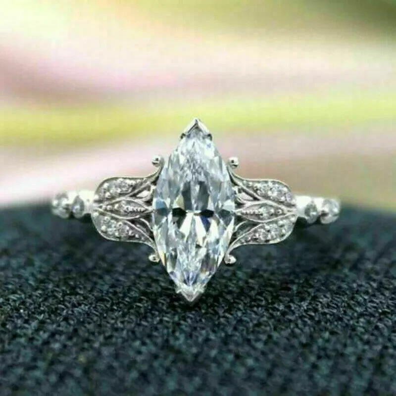 3Ct Lab Created VVS1 Diamond Engagement Ring 14K White Gold Finish