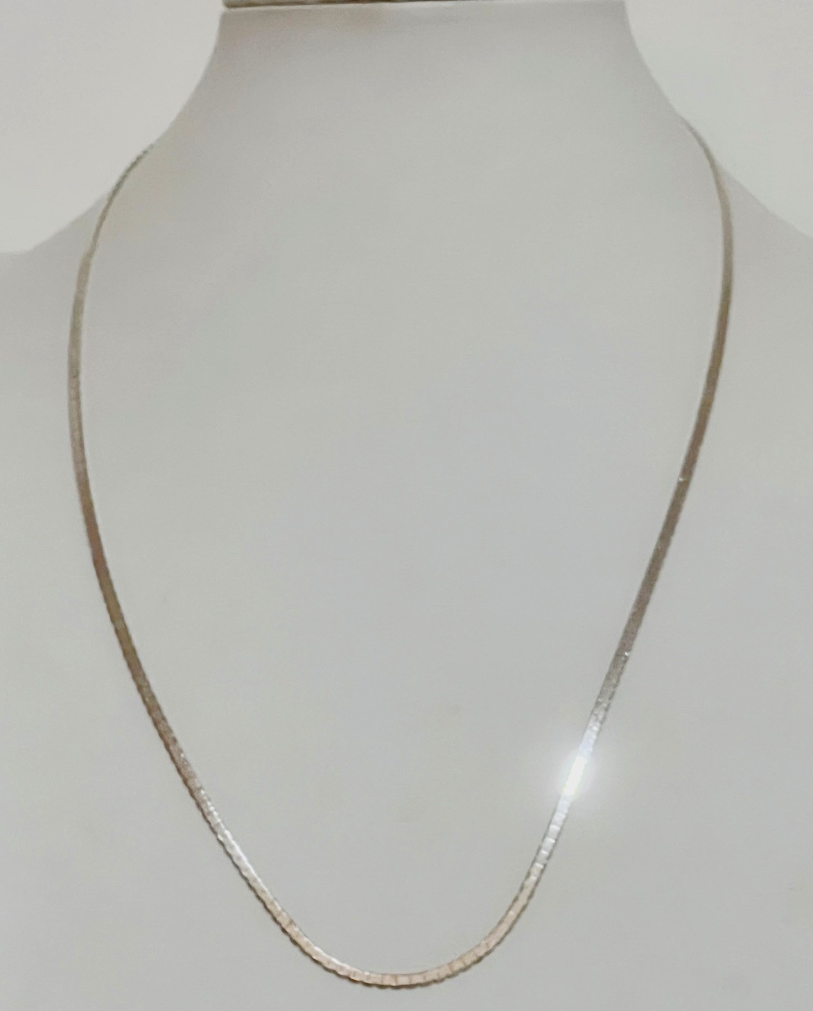 925 Italian Sterling Silver 7.5 Gram Flat Square Link Necklace 20”