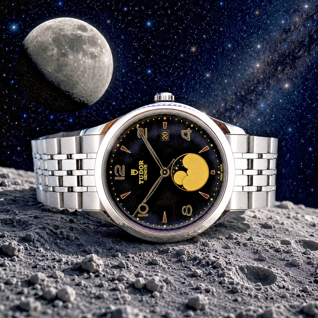2025 Tudor 1926 Luna moonphase watch near mint Tudor warranty Oct 2030 full set