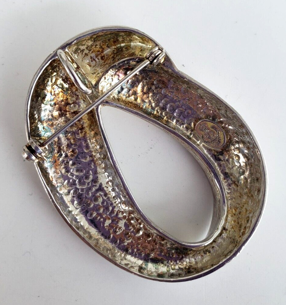 Premier Designs Modernist Spiral Silver Tone Pendant Pin 2-1/8″ in Bag