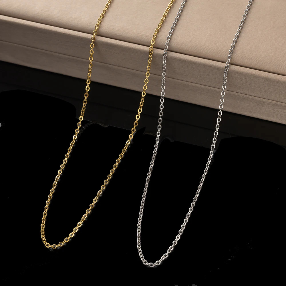 10pcs 45+5cm Gold Stainless Steel Link Cable Chain Necklace with Lobster Clasps
