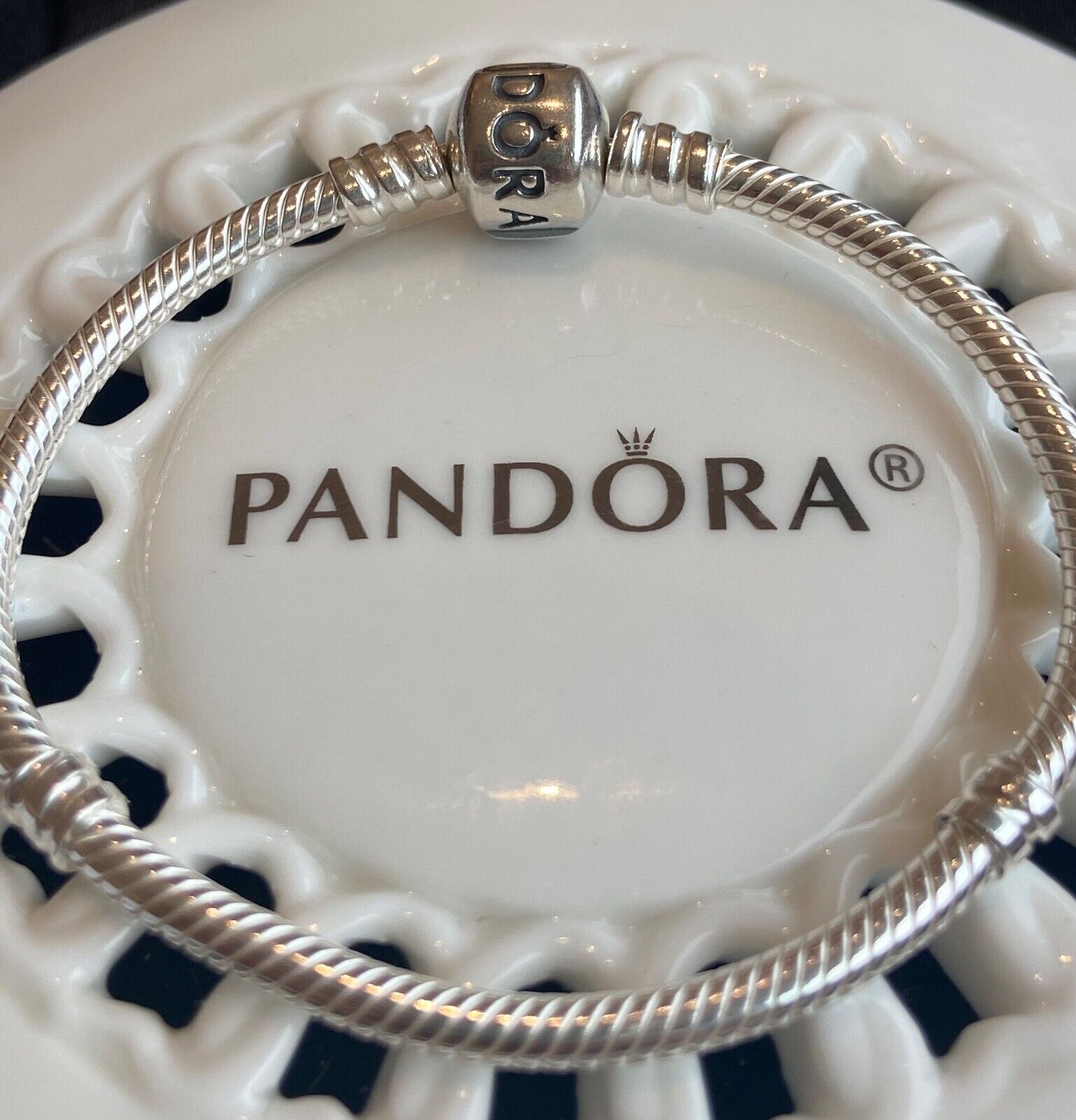 Authentic Pandora MOMENTS Snake Chain Bracelet #590702HV