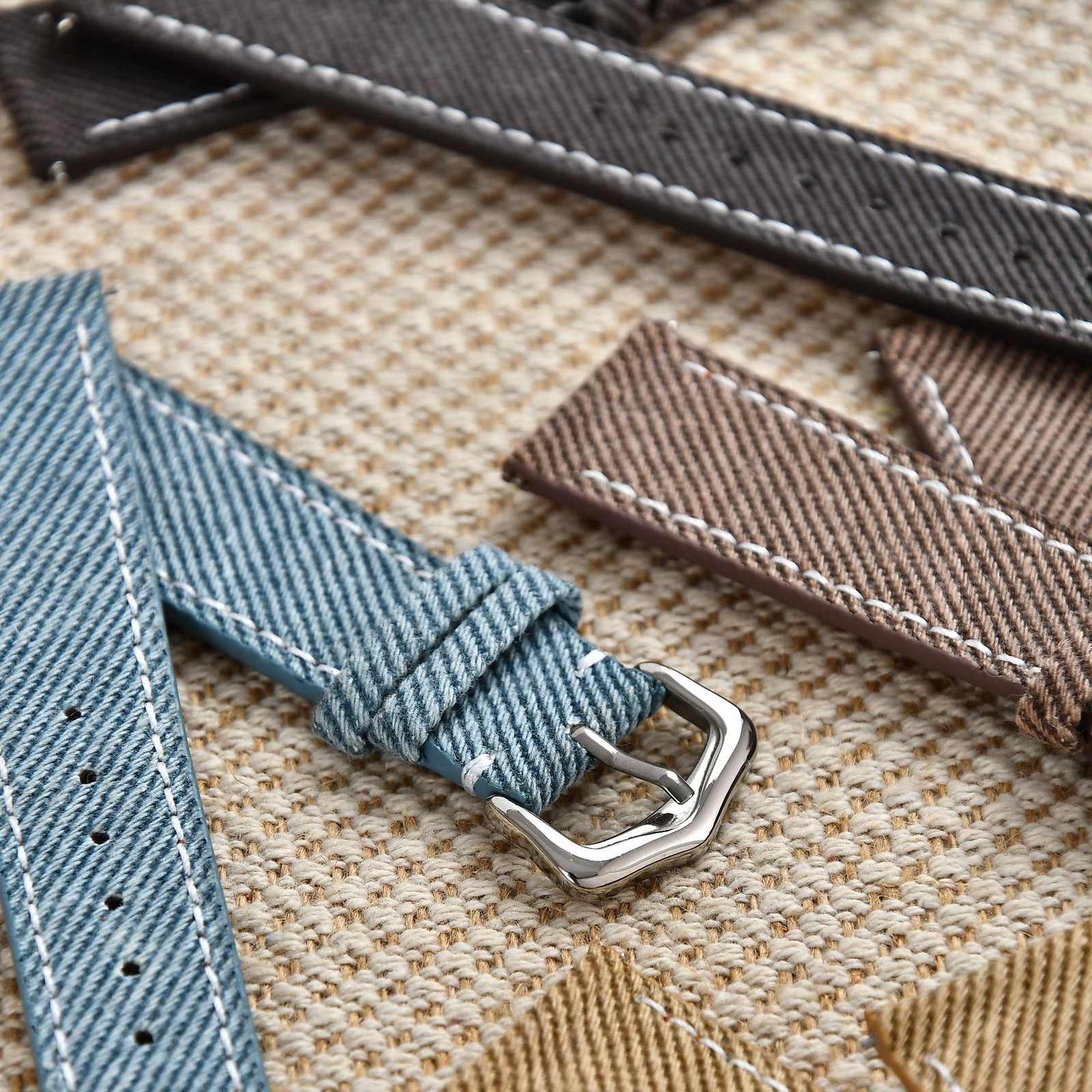 Quality Nylon Canvas Genuine Watch Straps Mens Pin Buckle Wristband 18 20 22mm