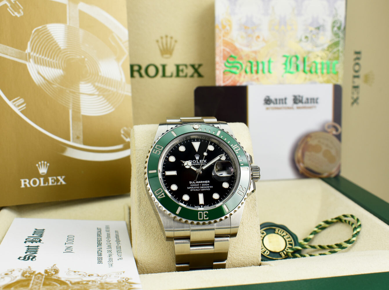 ROLEX – 41mm Stainless SUBMARINER Black Green STARBUCKS 126610LV – SANT BLANC
