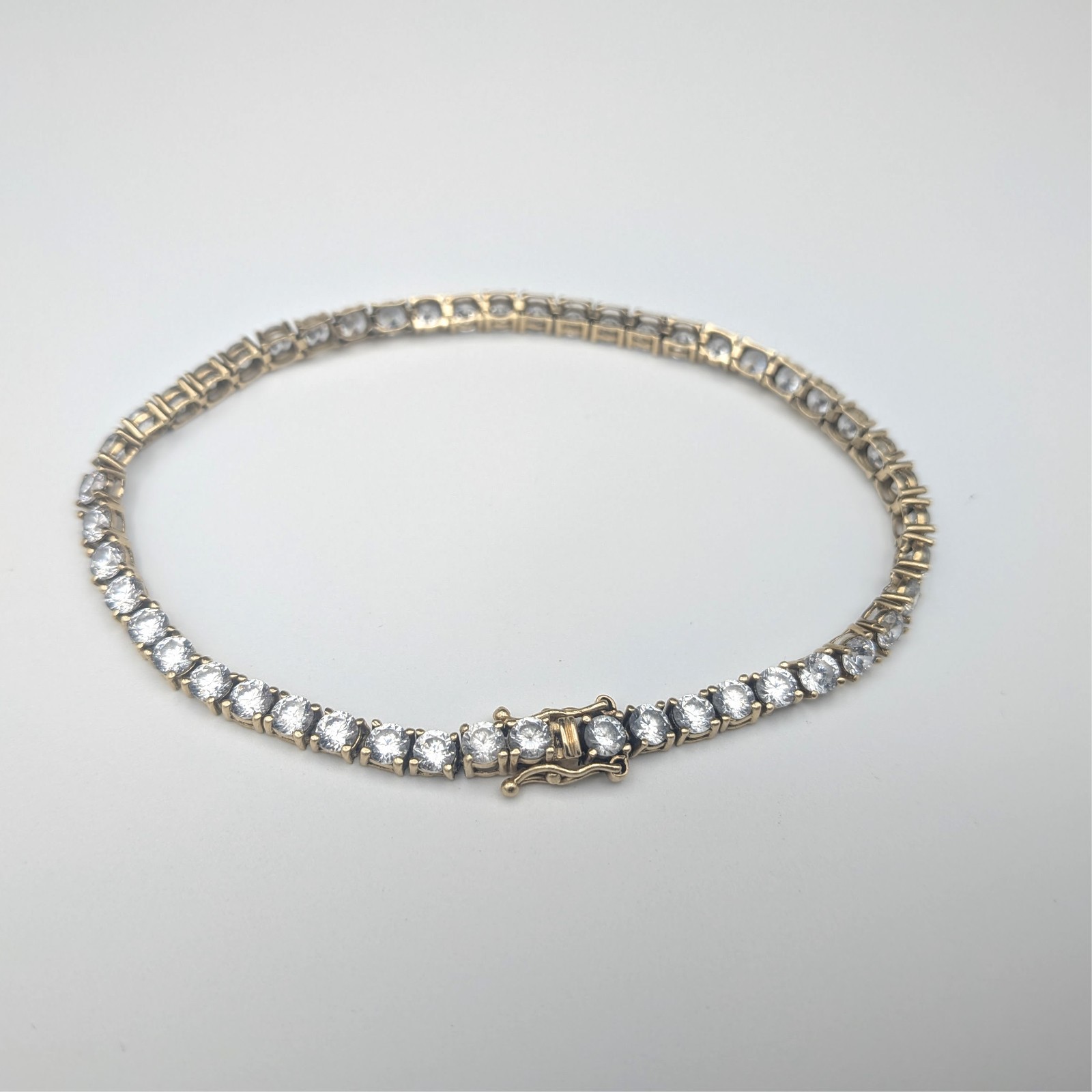 14k Yellow Gold Natural Diamonds 0.16ct Each 7.85 CTW Tennis Bracelet Size 7.5