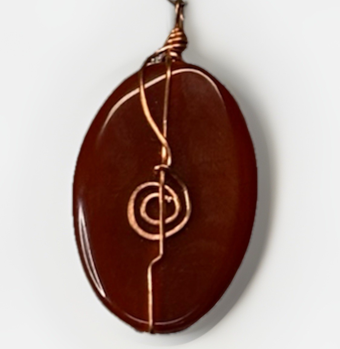 Copper Wrapped Carnelian Pendant with 18.5in Chain Necklace #5417
