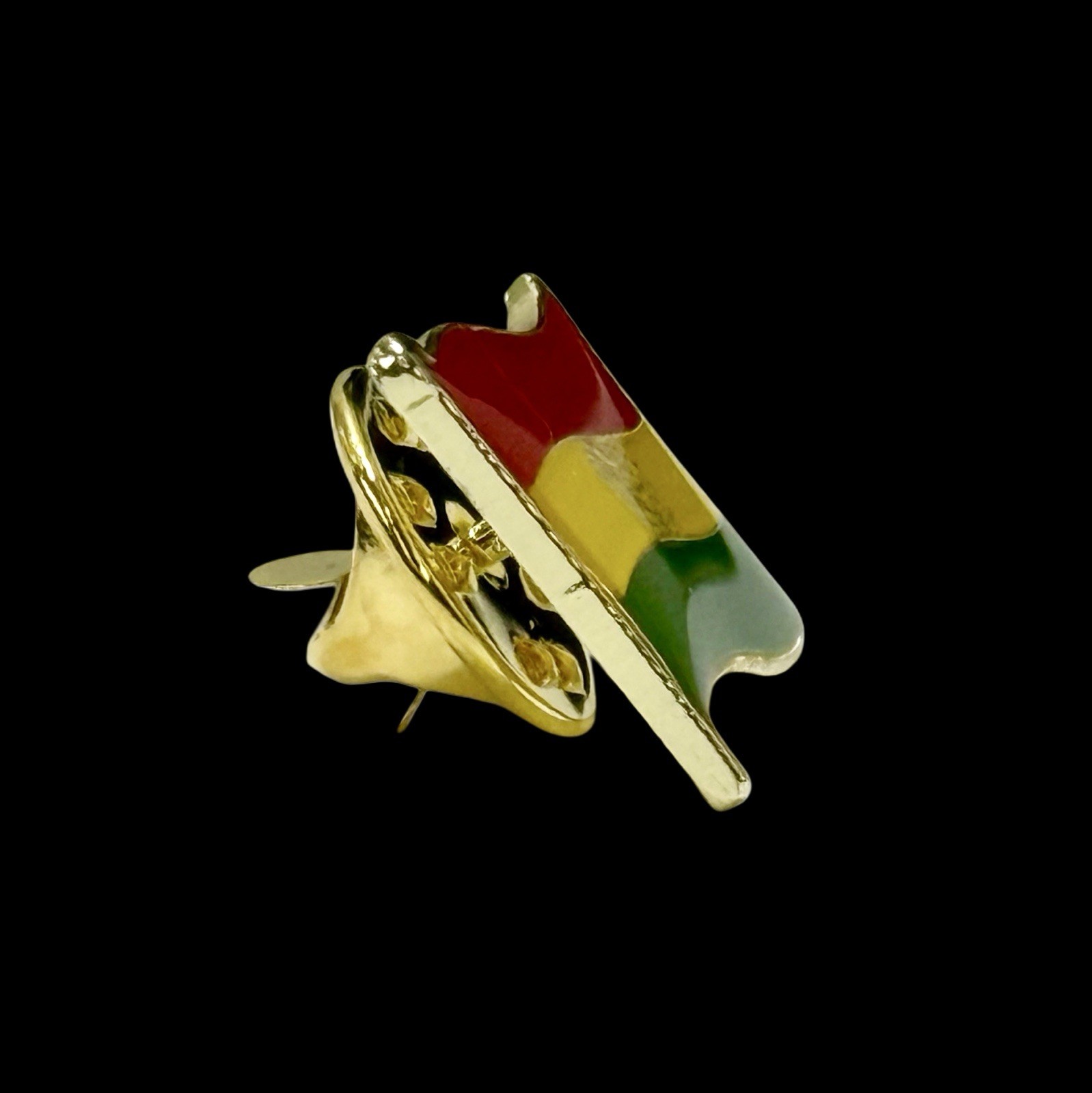 Bolivia Map Pendant Necklace & Flag Pin Set Red Yellow Green Gift Souvenir