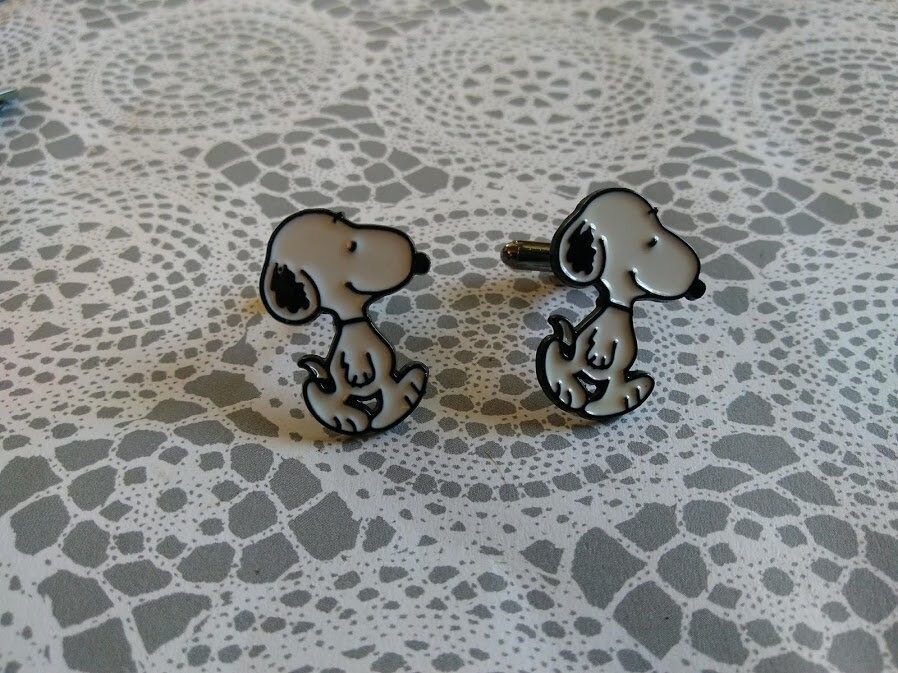 Snoopy Tie Clip Clasp Bar Cufflinks