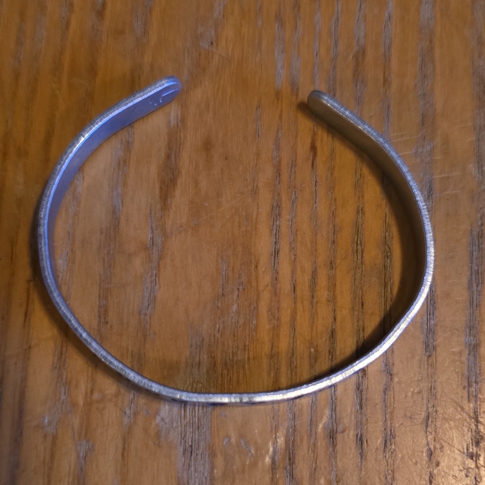 Silver Tone Engraved Metal Cuff Bracelet Adjustable Sizable No Stone CHOOSE JOY
