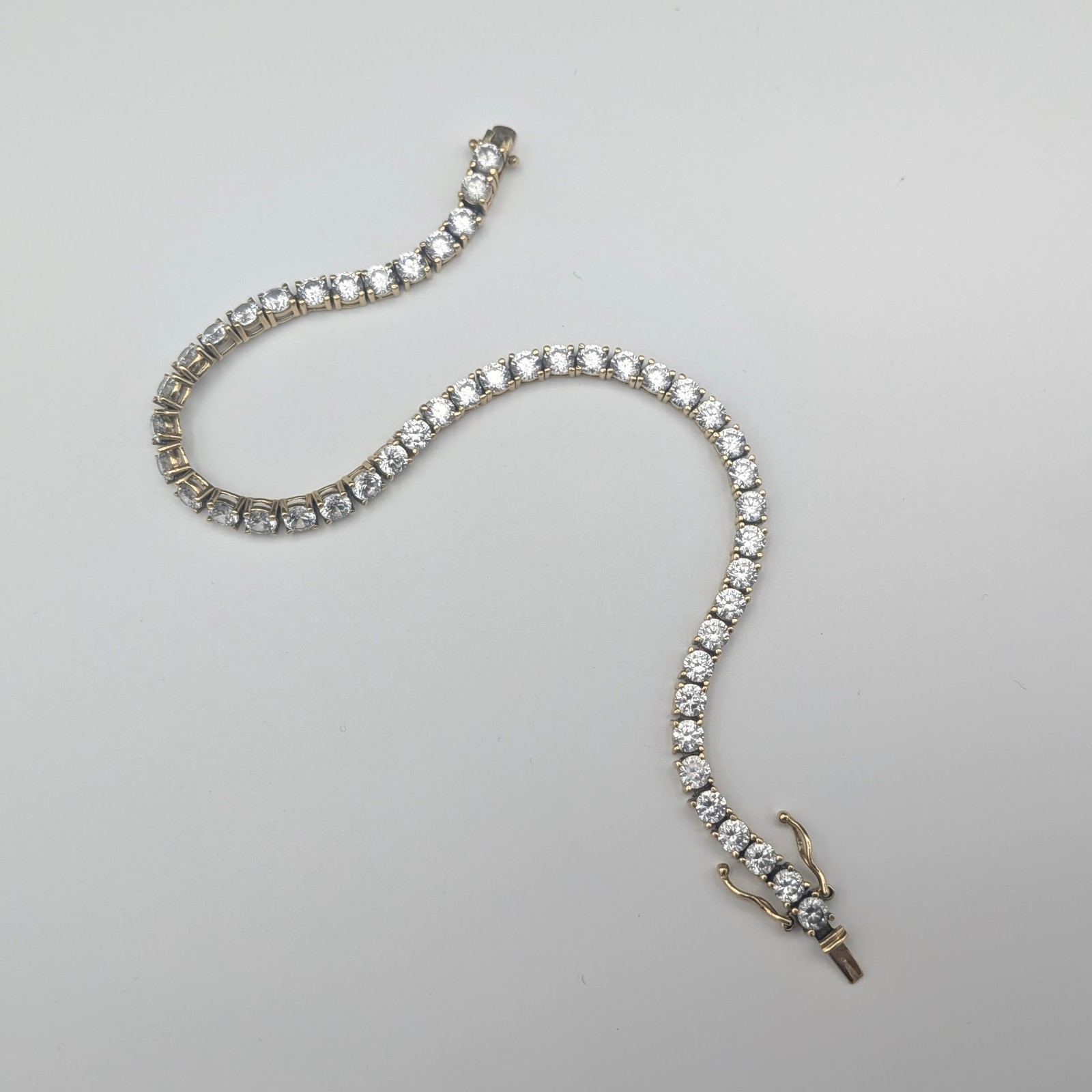 14k Yellow Gold Natural Diamonds 0.16ct Each 7.85 CTW Tennis Bracelet Size 7.5