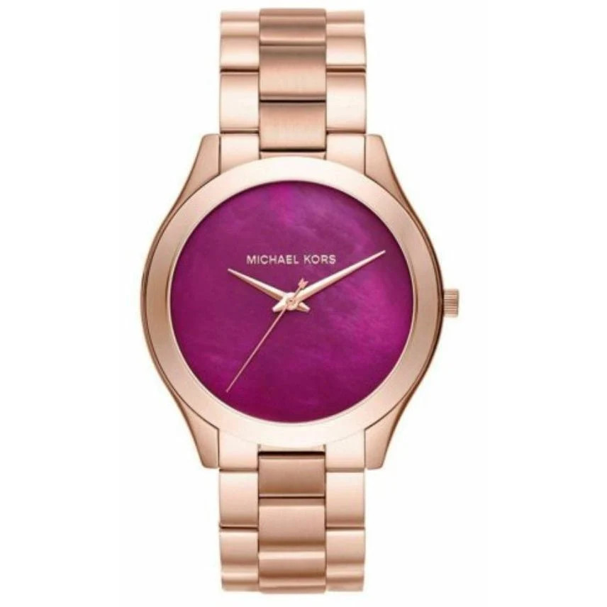 Michael Kors MK3550 Womens Slim Runway Rose Gold Plum Watch