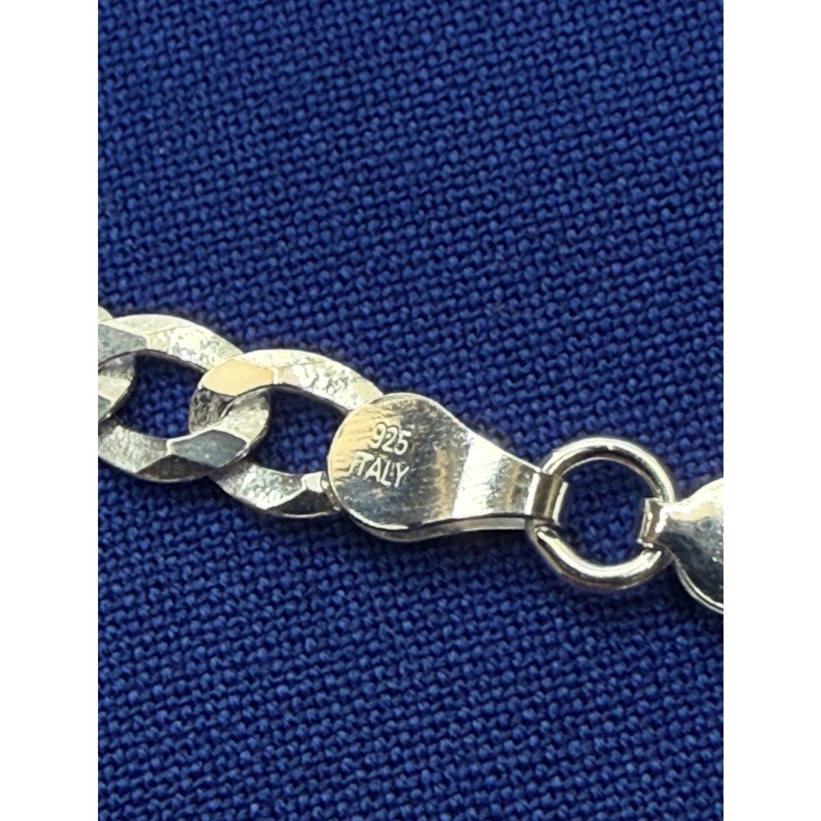 925 Italy Sterling Silver Miami Curb Link Bracelet 4.8mm 8in
