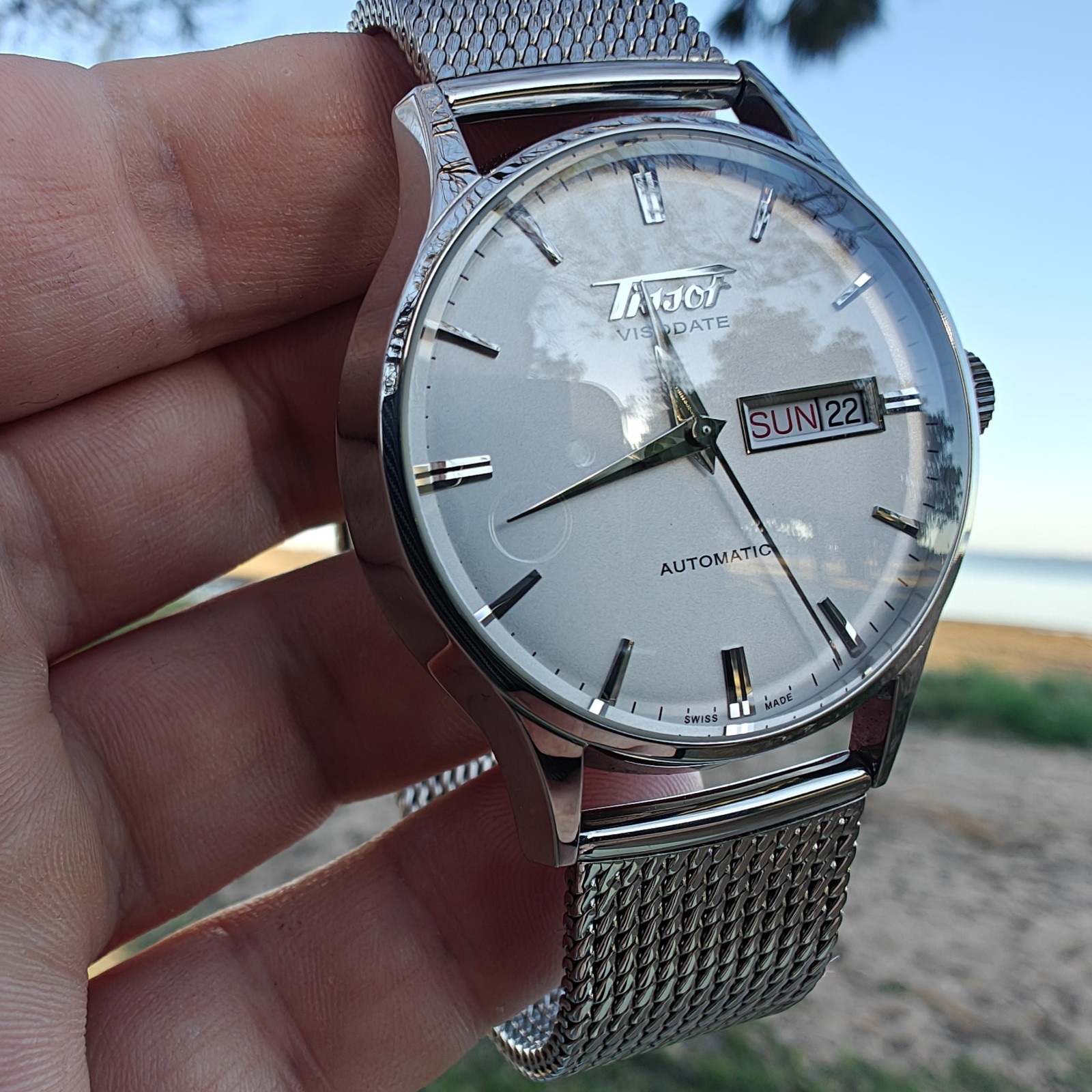 Tissot Visodate Heritage Automatic – White Dial – Skeleton Back – With Box