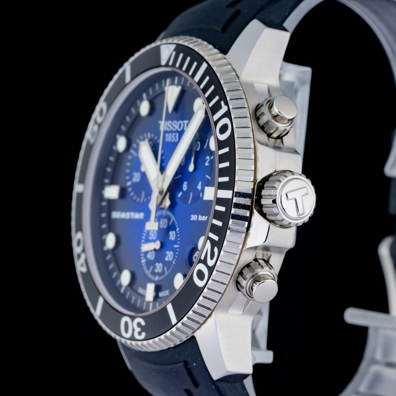 Tissot Seastar 1000 Chronograph Blue T120.417.17.041.00 Mens 45.5mm Watch + Box