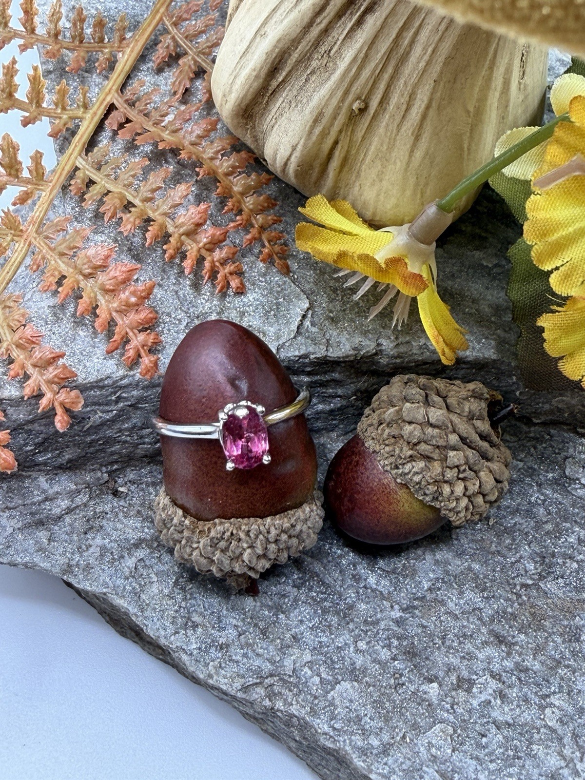 14k White Gold Pink Tourmaline