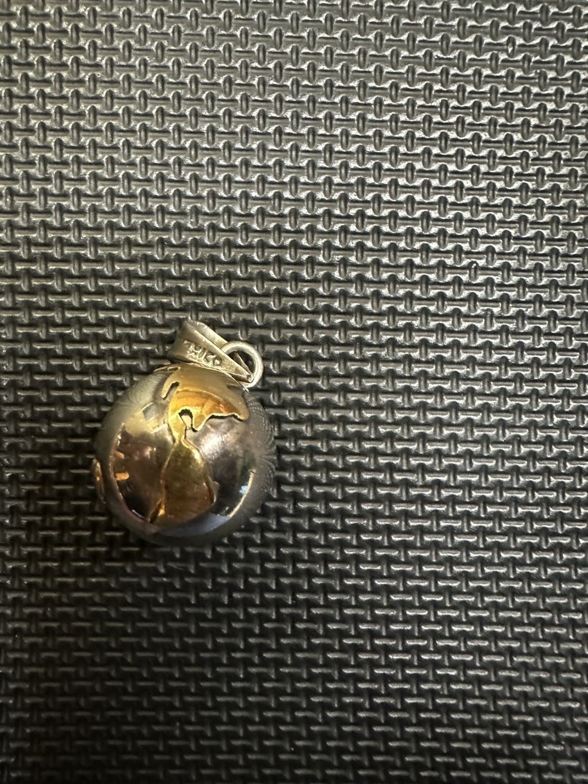 VTG Sterling Silver 925 Globe Chime Harmony Pendant World Map Bell Charm 14.3 Gr
