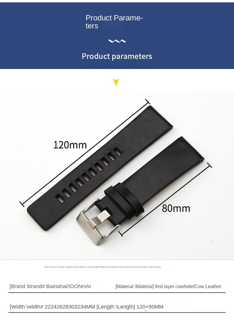 High Quality Genuine Cowhide Watch Strap Band 22/24/26/28/30/32/34mm for Diesel