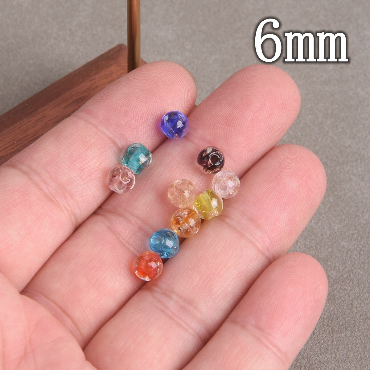 10pcs Round 6/8/10/12mm Luminous Lampwork Glass Beads for Jewelry Making DIY